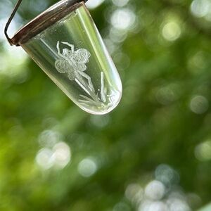 Glass Etched Fairy Pendant